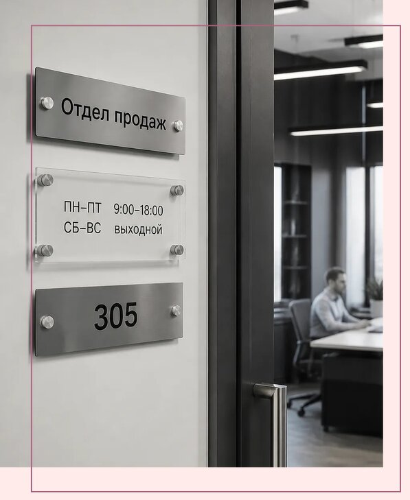 Офисные таблички на дверь в Чебоксарах по цене от 5039 р. | Аванза-Чбк